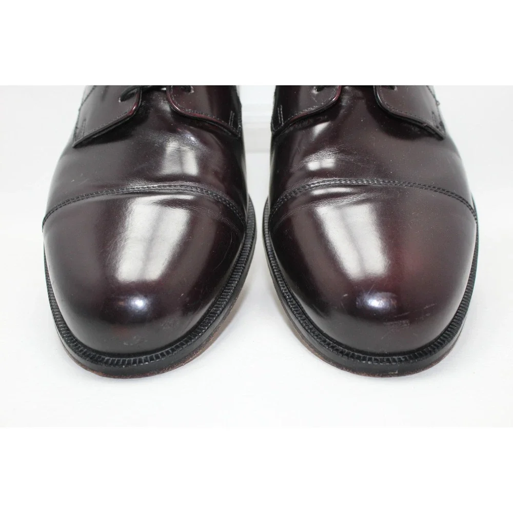 Cole Haan Mens Burgundy Leather Cap Toe Derby Dress Shoes 12 D C08331